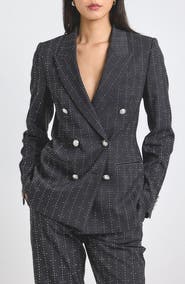 Derek Lam 10 Crosby Walter Mini Stud Double Breasted Blazer