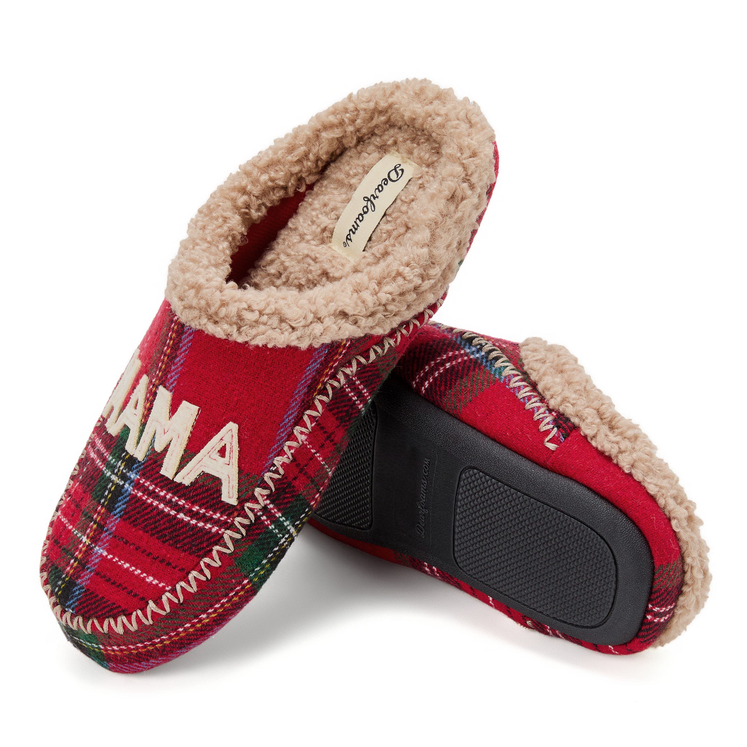 DEARFOAMS Mama Bear Plaid Clog Slipper, Alternate, color, Plaid