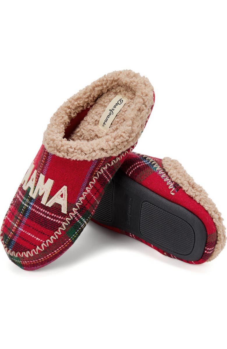 DEARFOAMS Mama Bear Plaid Clog Slipper, Alternate, color, Plaid