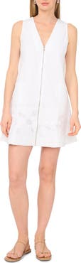 1.STATE Zip Front Eyelet Embroidered Minidress