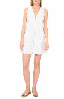 1.STATE Zip Front Eyelet Embroidered Minidress