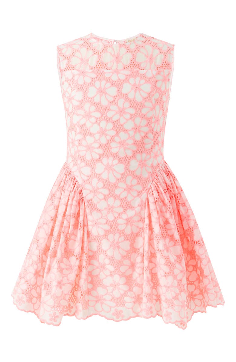 Marlo Kids Holly Cotton Embroidered Mini Dress, Main, color, Coral