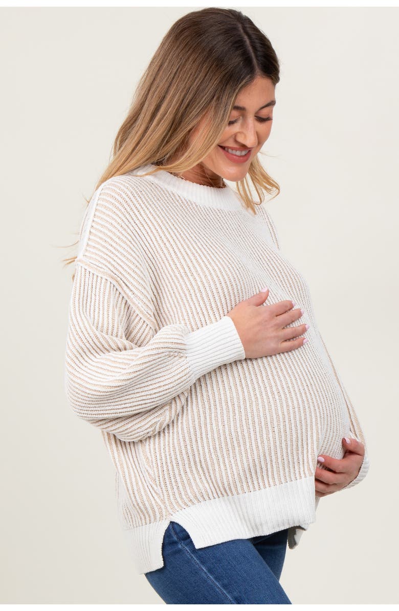 PinkBlush Ribbed Balloon Sleeve Sweater, Alternate, color,