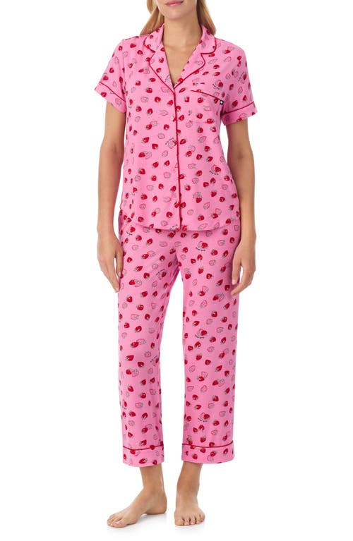 Kate Spade New York Print Crop Pajamas In Pink