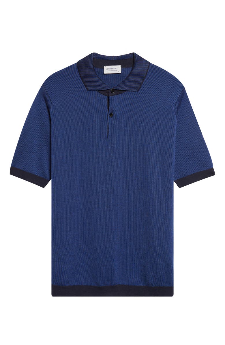John Smedley Grenock Merino Wool Polo Sweater, Alternate, color, Midnight Blue