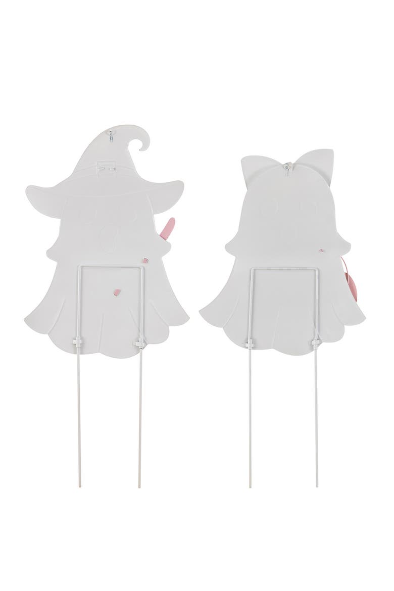 Halloween Metal Ghosts Set Yard Stakes, Alternate, color, White