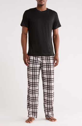 Crewneck T-Shirt & Plaid Pajama Pants Set