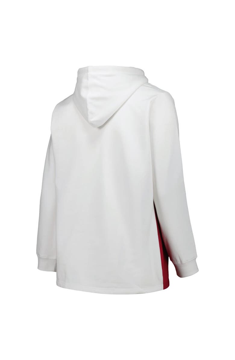 PROFILE Women's Profile White/Crimson Oklahoma Sooners Plus Size Taping Pullover Hoodie, Alternate, color, White