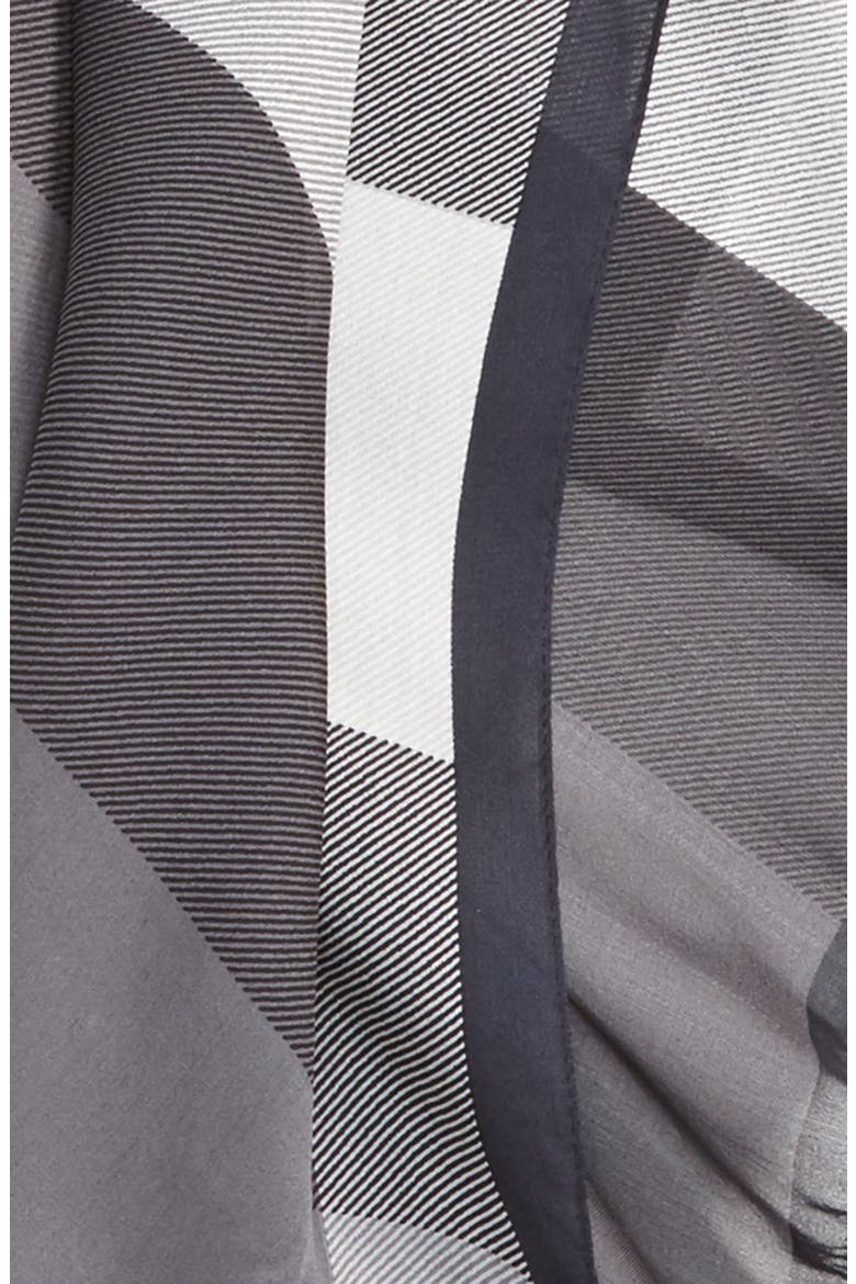 Mega Check Silk Scarf, Alternate, color, GREY