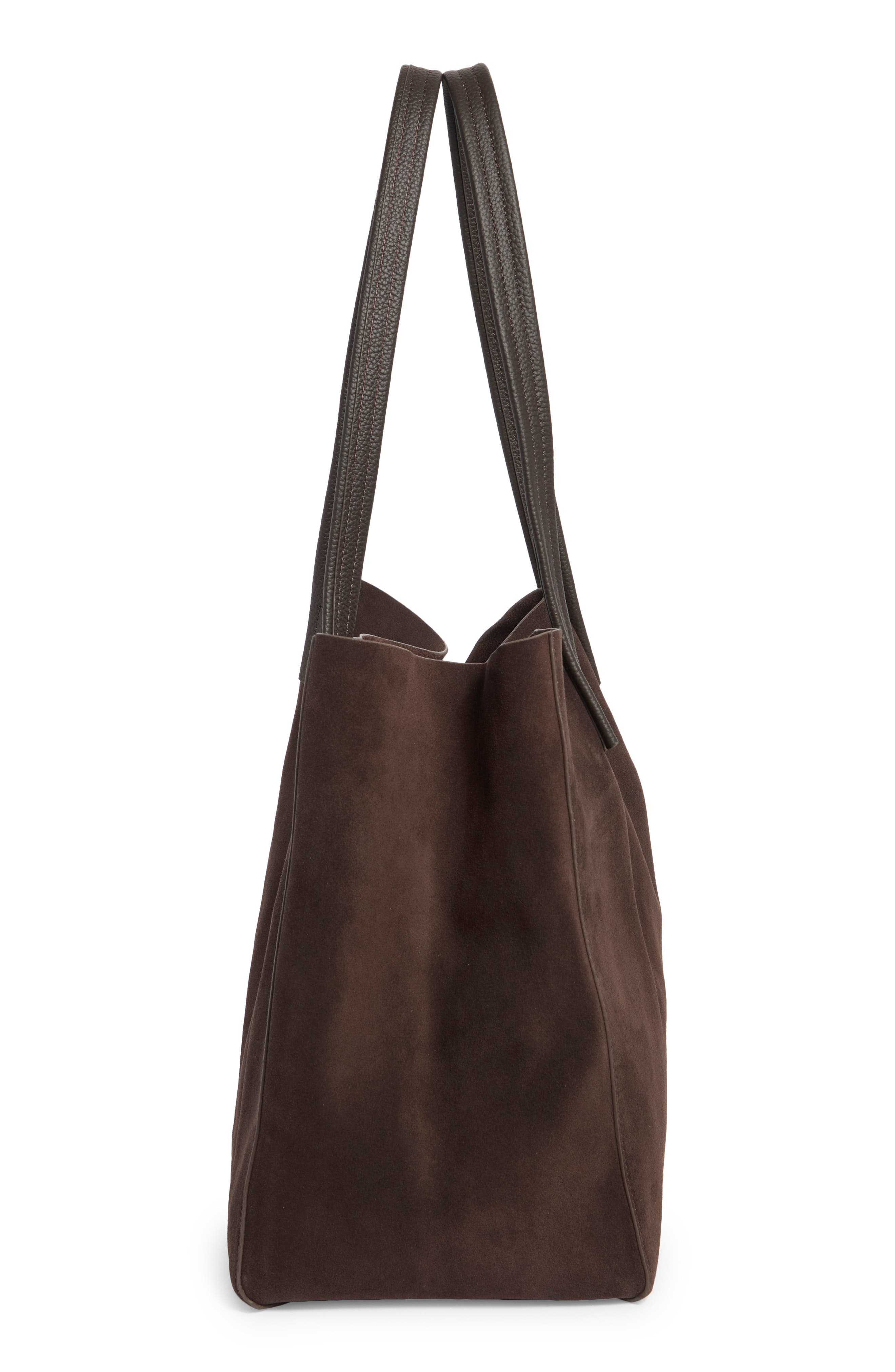 Jasmine Large Leather Tote, Alternate, color, DARK BROWN