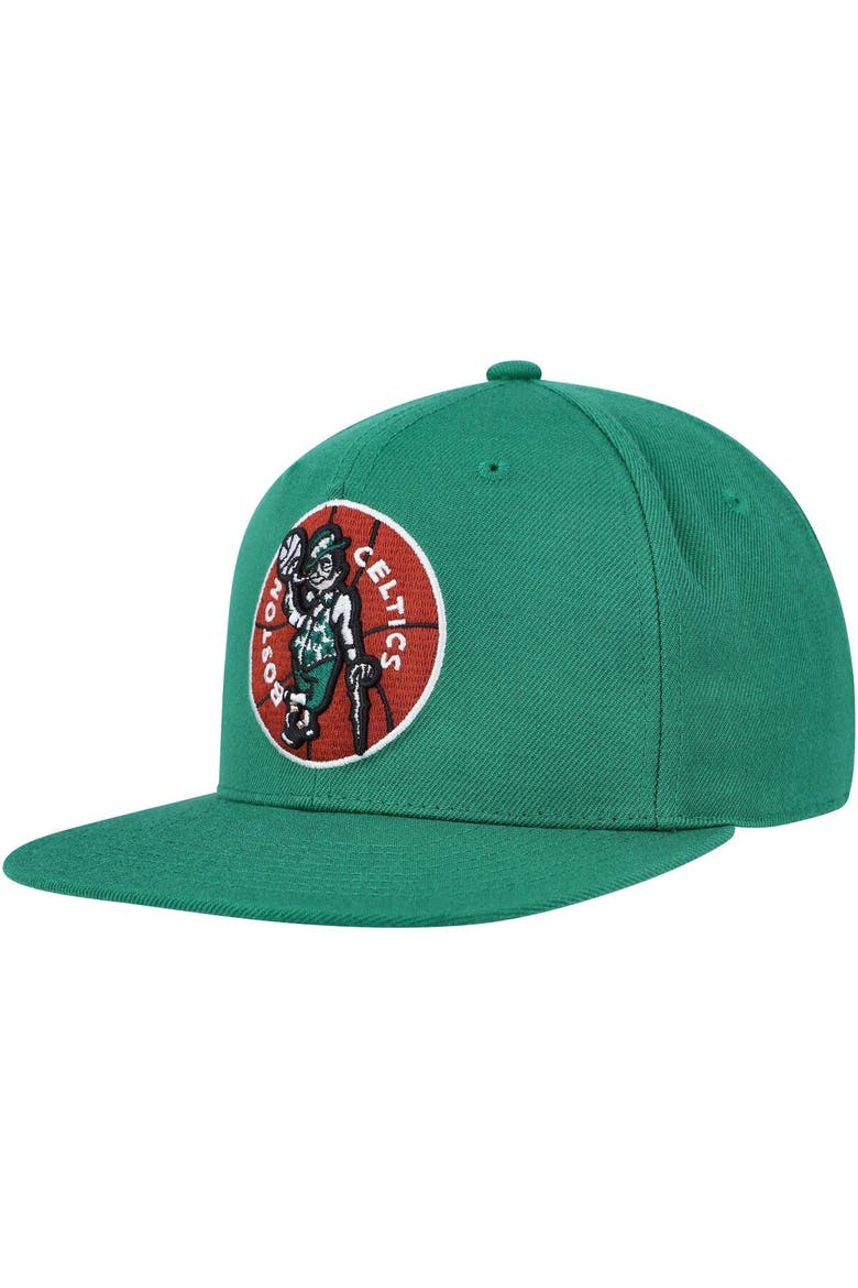 Men's Mitchell & Ness Kelly Green Boston Celtics Hardwood Classics MVP Team Ground 2.0 Fitted Hat, Main, color, Kelly Green