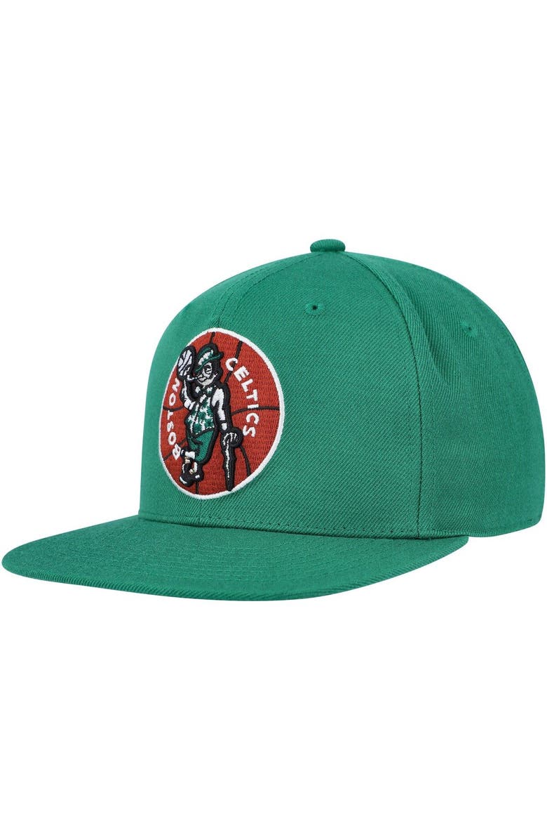 Mitchell & Ness Men's Mitchell & Ness Kelly Green Boston Celtics Hardwood Classics MVP Team Ground 2.0 Fitted Hat, Main, color, 