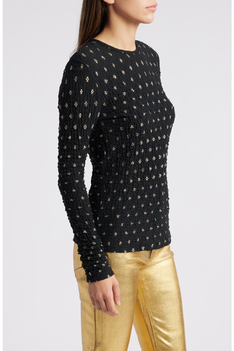 Metallic Textured Mesh Top, Alternate, color, BLACK MULTI
