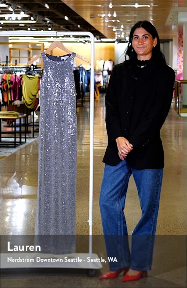 Sequin Sleeveless Column Gown, sales video thumbnail