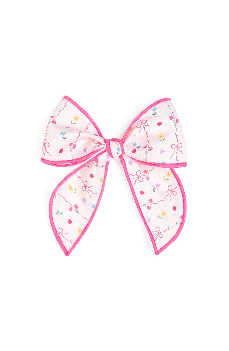 Sweet Wink Peony Floral Bow Clip, Main, color, Pink