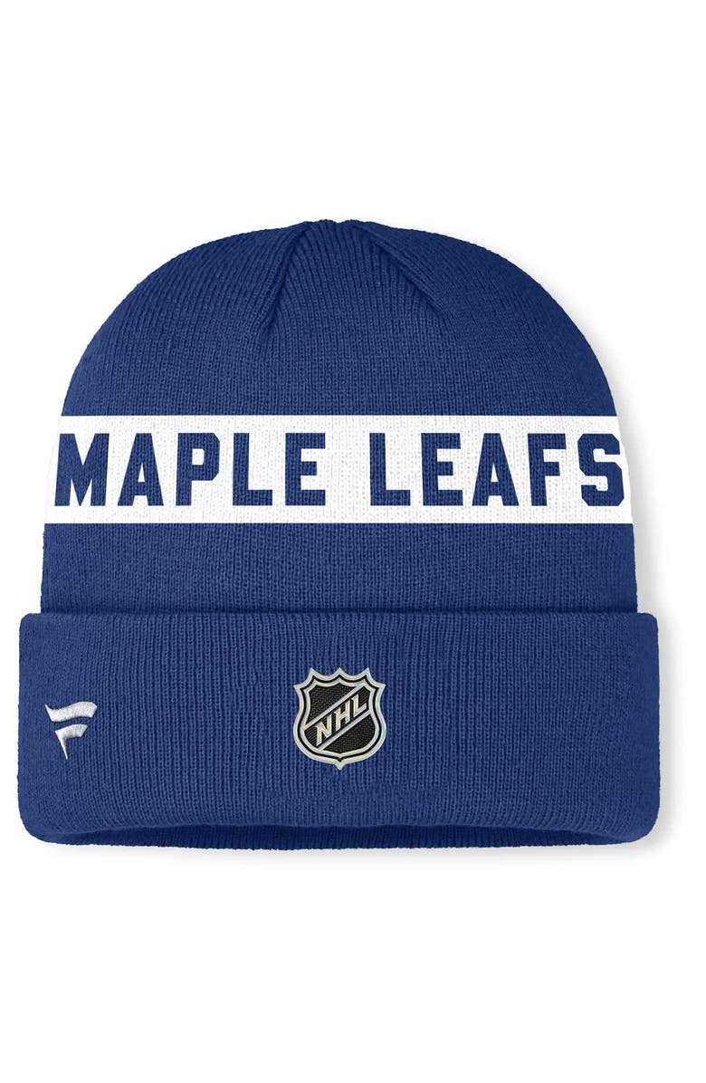 FANATICS Men's Fanatics Blue Toronto Maple Leafs Authentic Pro Rink Cuffed Knit Hat, Alternate, color, Blue