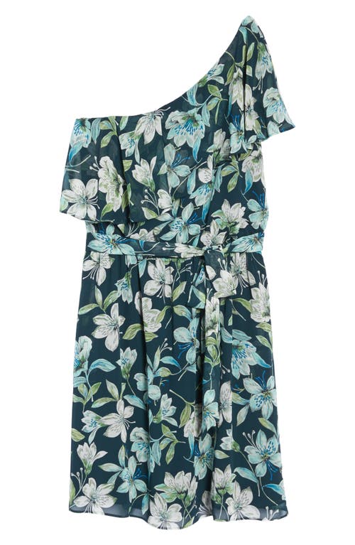 Eliza J Ruffle One-shoulder Dress In Green