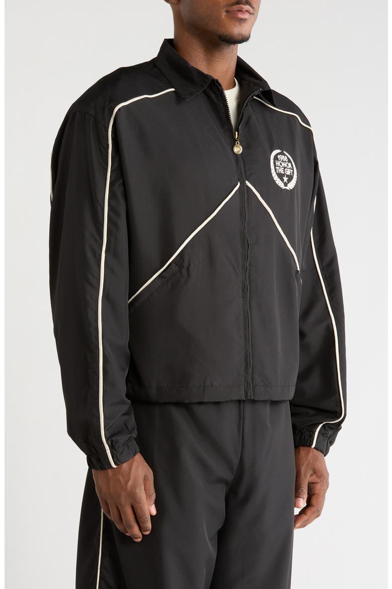 Honeycomb Track Jacket, Alternate, color, BLACK
