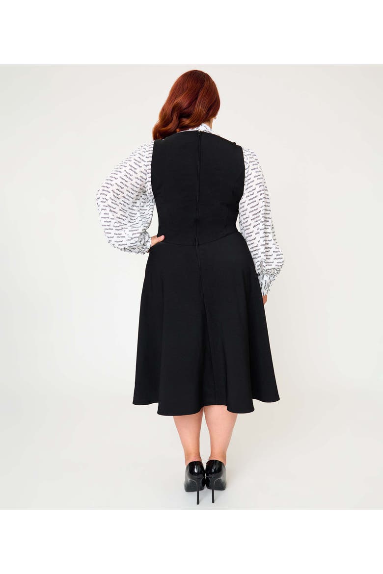 Plus Size Corset Pinafore Skirt, Alternate, color, Black Solid