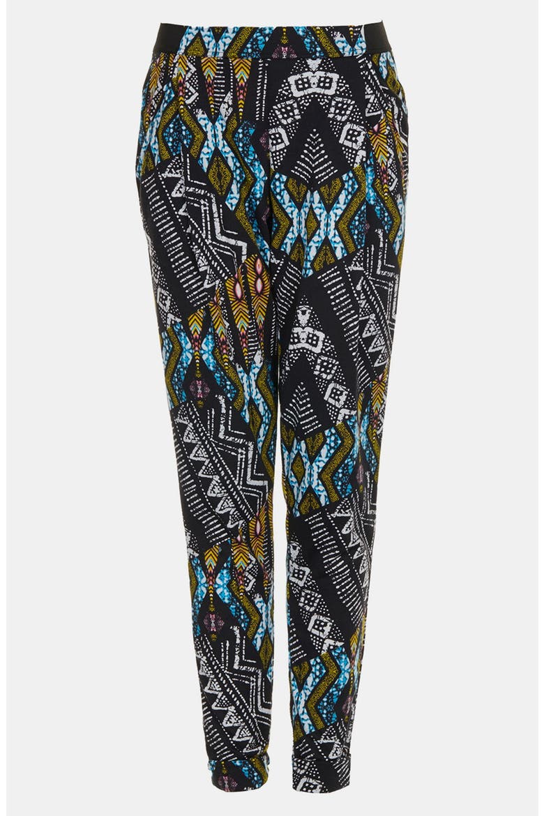 African Print Tapered Pants, Alternate, color, BLACK MULTI