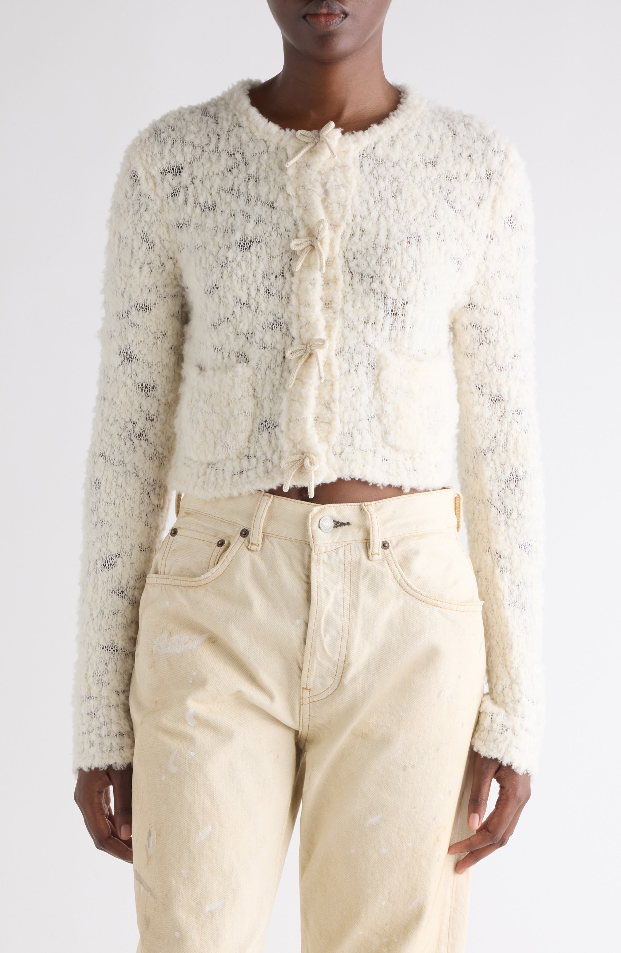 Kitsari Textured Wool Blend Cardigan