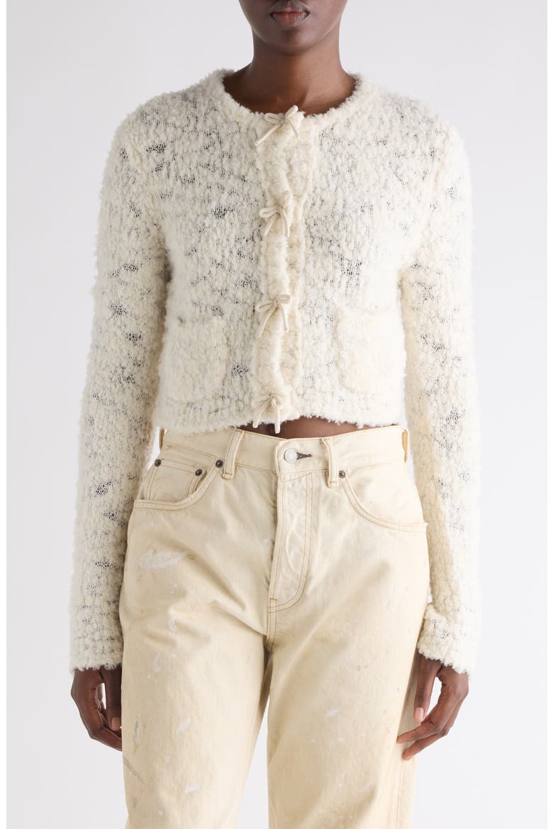 Kitsari Textured Wool Blend Cardigan, Main, color, WHITE