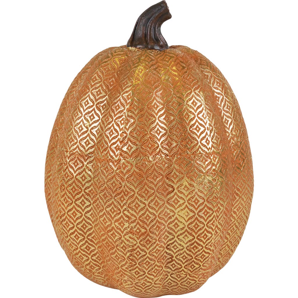 Northlight Touch Of Gold Textured Fall Harvest Pumpkin Decoration In Gold