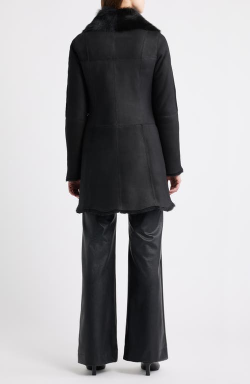 Hiso Desire Geniune Shearling Coat In Black