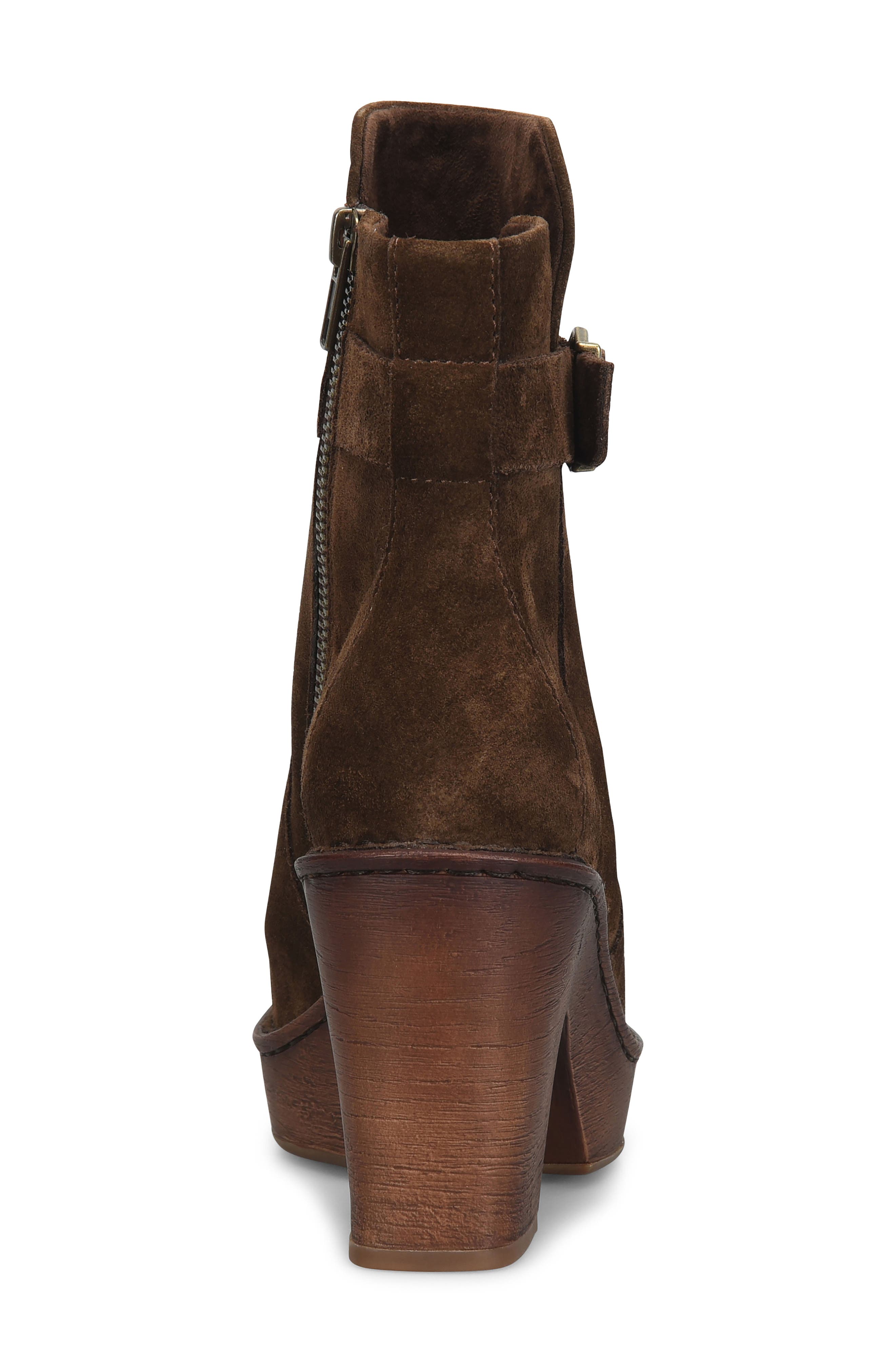 Hailey Leather Bootie, Alternate, color, CHOCOLATE SUEDE