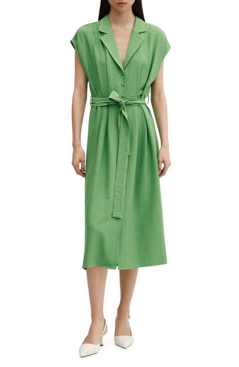 Tie Waist Midi Shirtdress