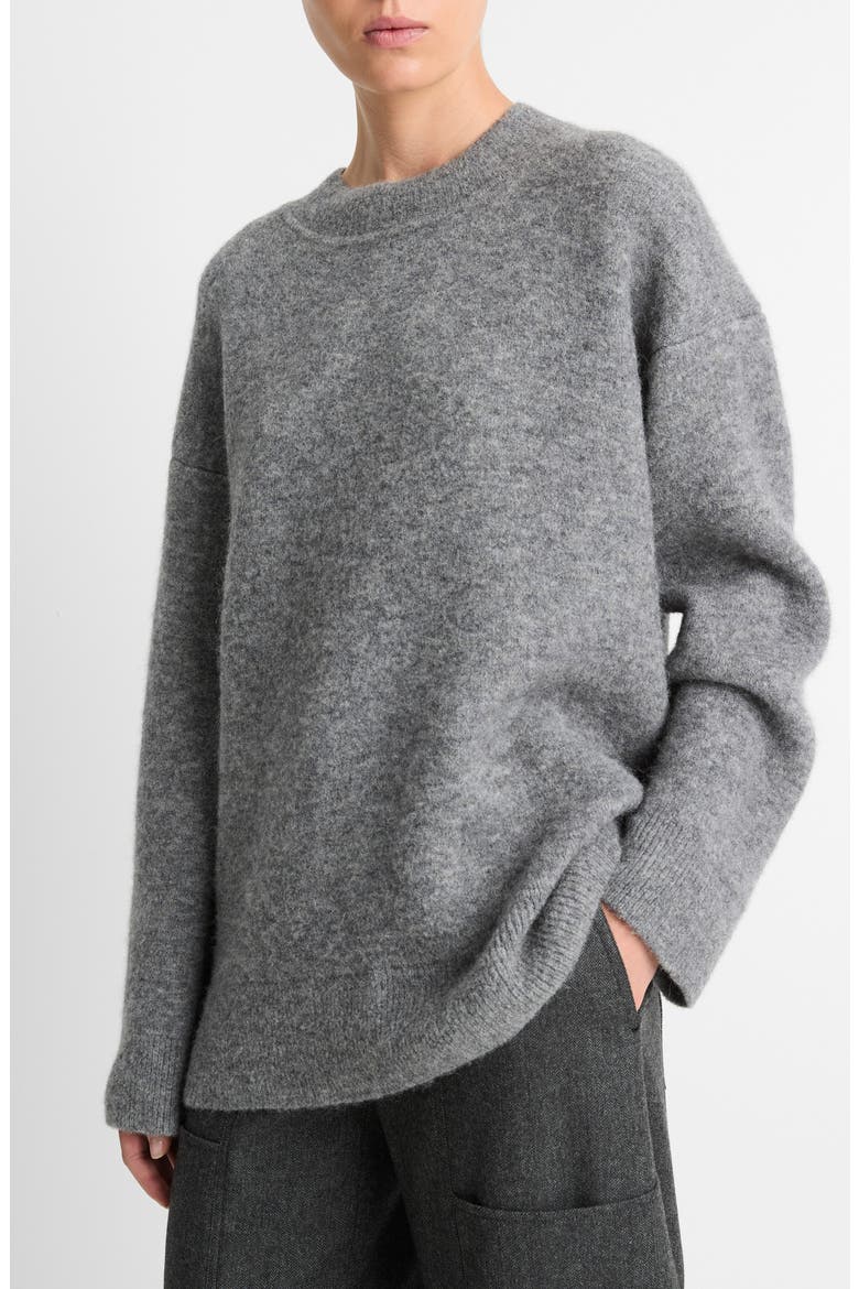 Textured Soft Sculpt Oversize Tunic Sweater, Alternate, color, MEDIUM HEATHER GREY
