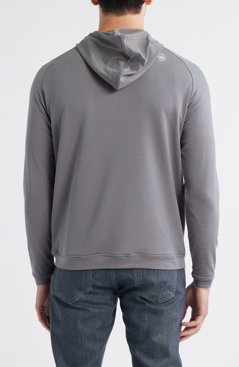 Peter Millar Pine Sugar Stripe Performance Hoodie, Alternate, color, Blue Haze