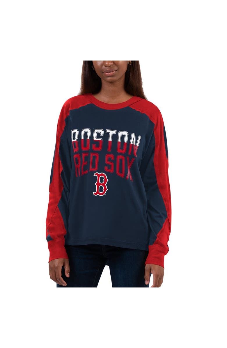 G-III 4HER BY CARL BANKS Women's G-III 4Her by Carl Banks Navy/Red Boston Red Sox Smash Raglan Long Sleeve T-Shirt, Alternate, color, Navy
