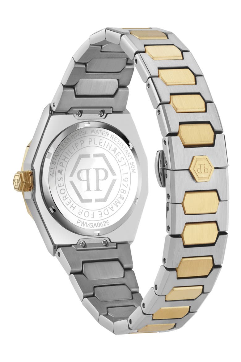 Plein Deluxe Two-Tone Bracelet Watch, 36mm, Alternate, color, TWO TONE