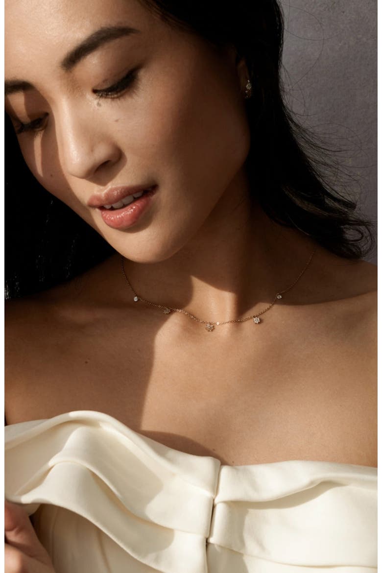 Flora Luxe Floating Necklace, Alternate, color, Gold Vermeil