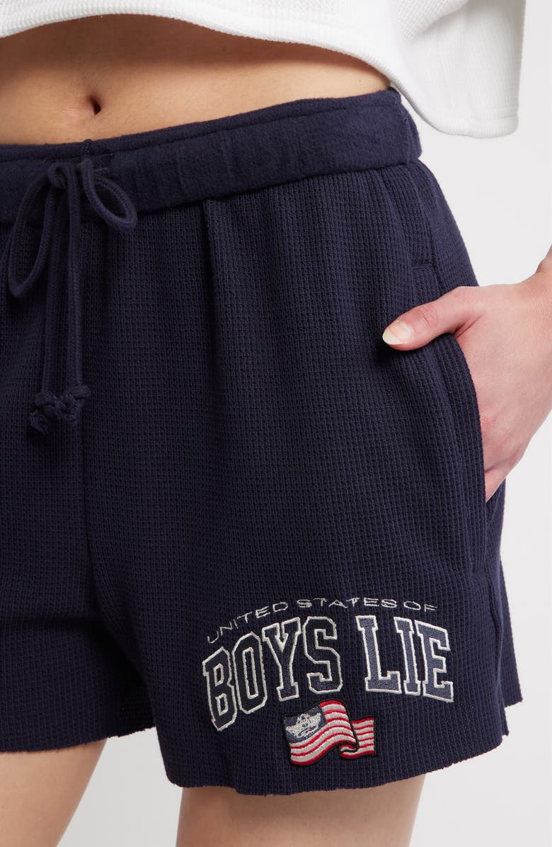 BOYS LIE United States of Boys Lie Waffle Knit Shorts, Alternate, color, Navy