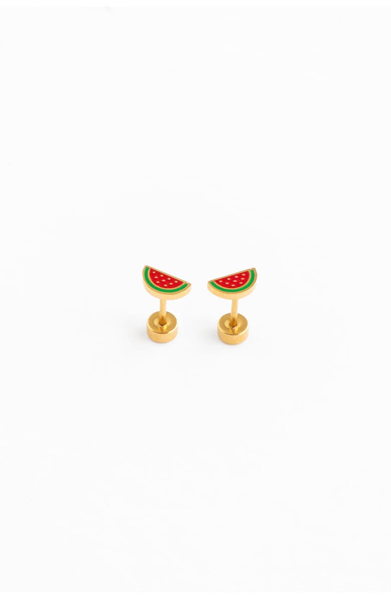 Pip Pop Watermelon Stud Earrings, Main, color, Pink