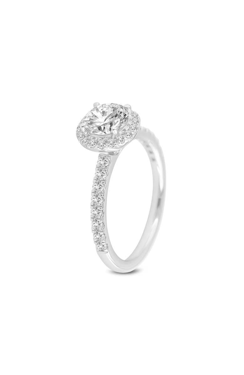 LuvMyJewelry Paloma 14K White Gold Round Cut Lab Grown Diamond Halo Engagement Ring - 1.5 ctw, Alternate, color, 14K White Gold