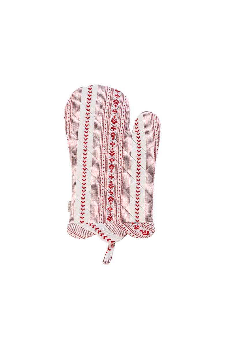 Villa Stripe Oven Mitt & Potholder Set, Alternate, color, RUBY