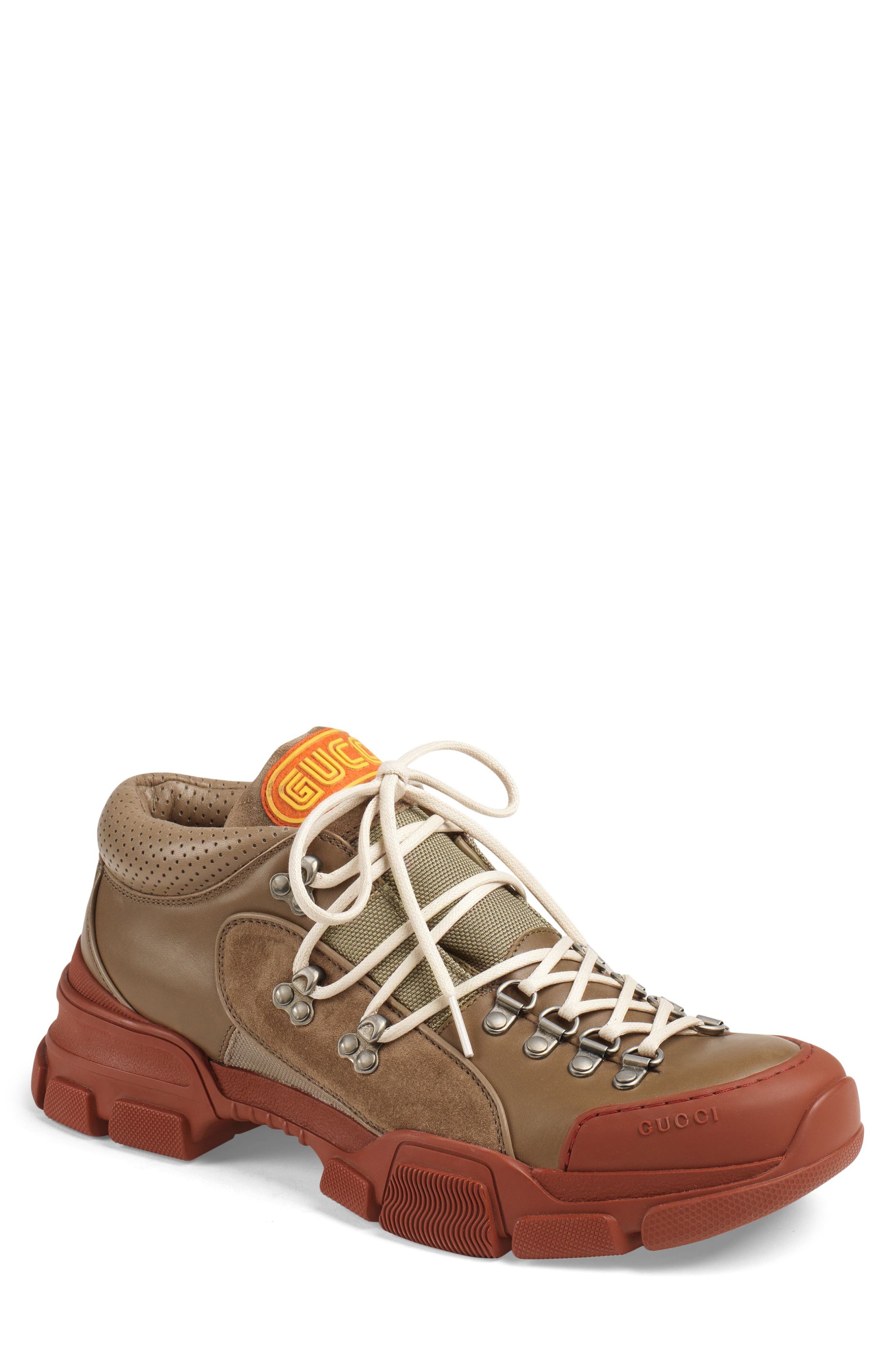 Leather & Original GG Trekking Boot, Main, color, BEIGE