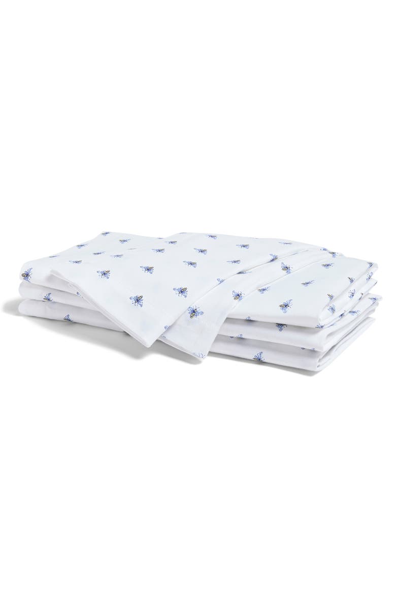 Petite Plume Set of 4 Buzzing Bees Cotton Napkins, Main, color, 