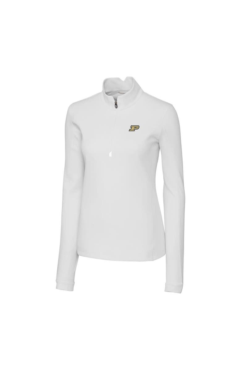 Cutter & Buck Women's Cutter & Buck White Purdue Boilermakers Traverse Half-Zip Pullover Jacket, Main, color, 