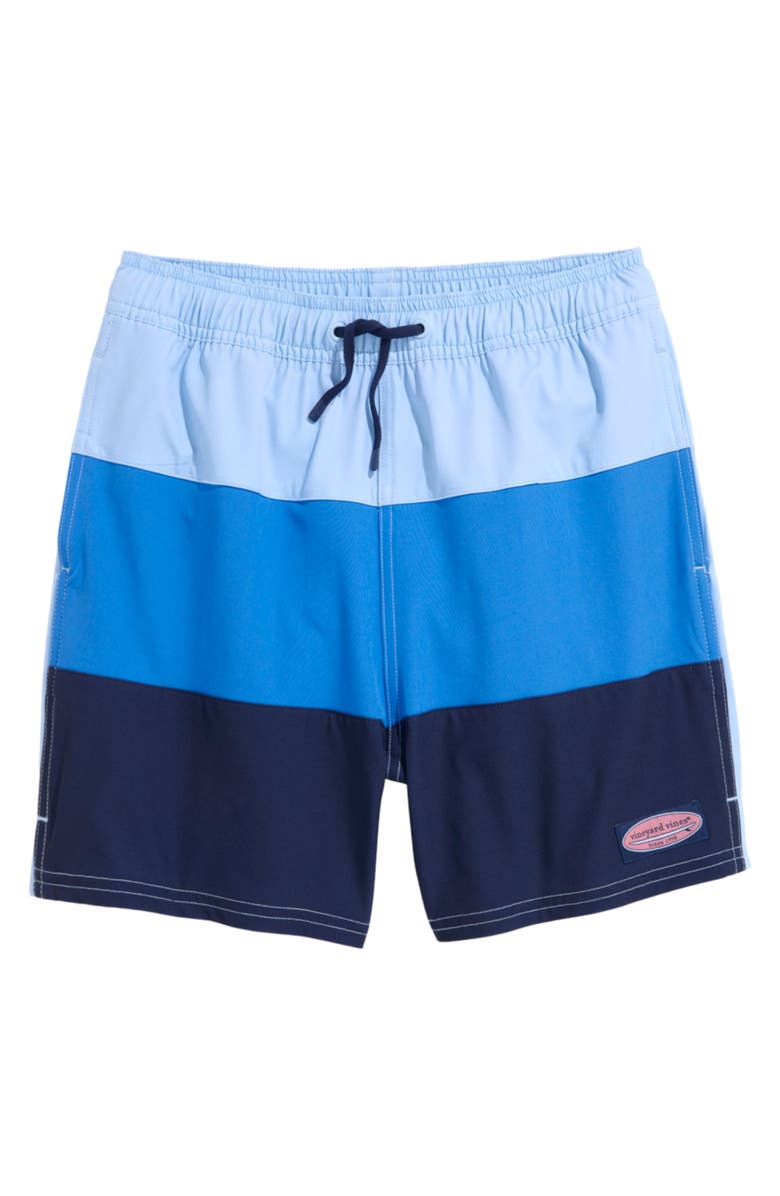 vineyard vines Kids' Chappy Colorblock Swim Trunks, Main, color, 