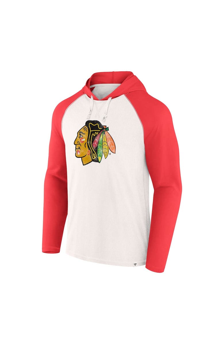 FANATICS Men's Fanatics White Chicago Blackhawks Winger Raglan Pullover Hoodie, Alternate, color, 