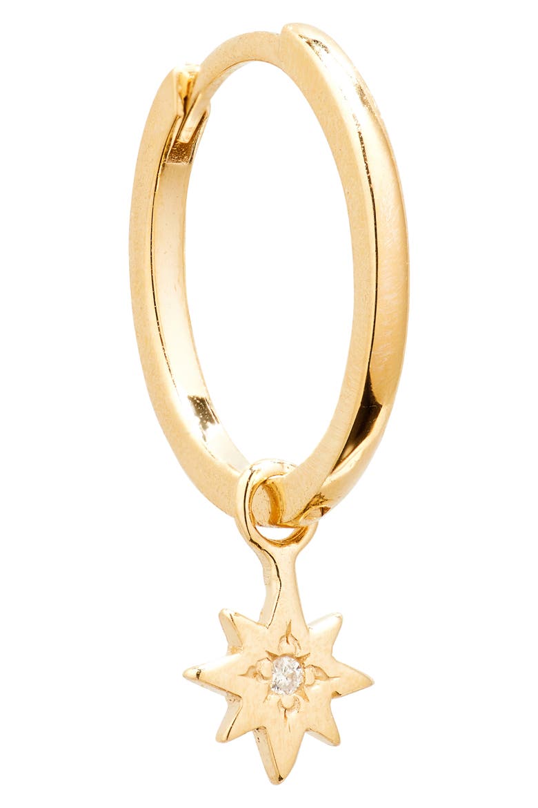 Jac+Jo Icon Starburst Charm Hoop Earring, Alternate, color, GOLD CLEAR