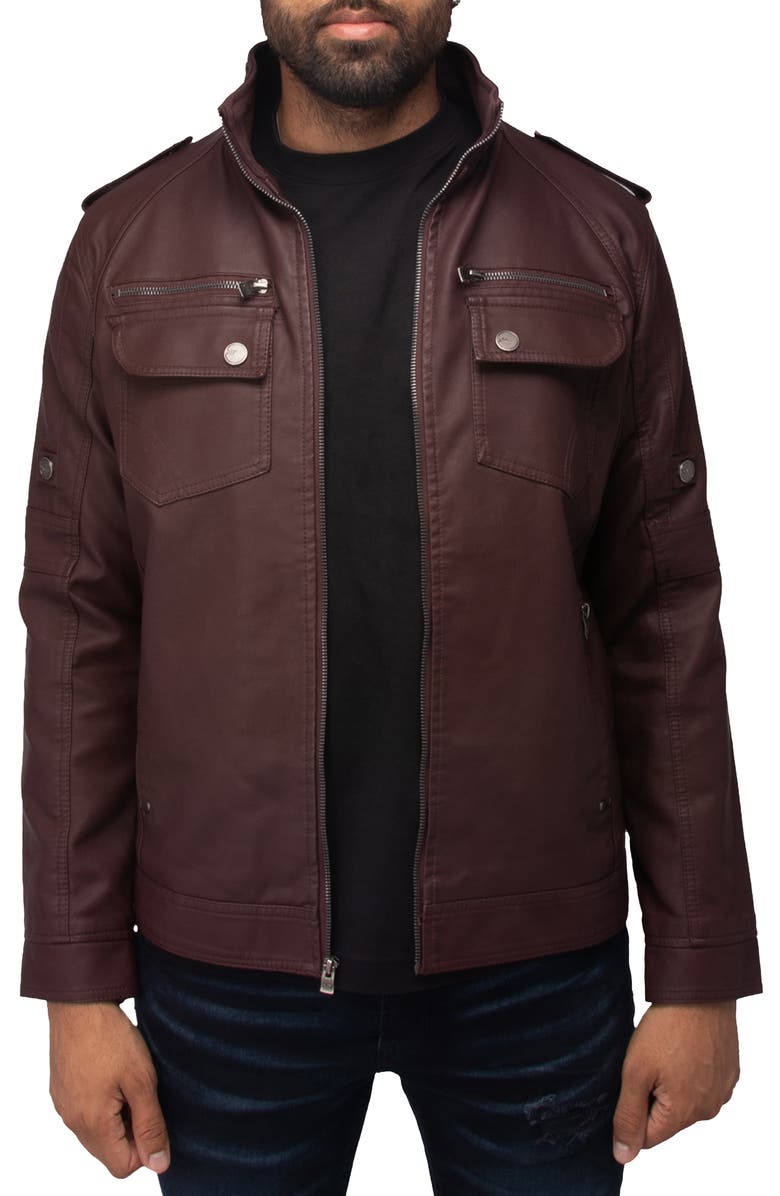 XRAY Faux Leather Utility Jacket, Main, color, 