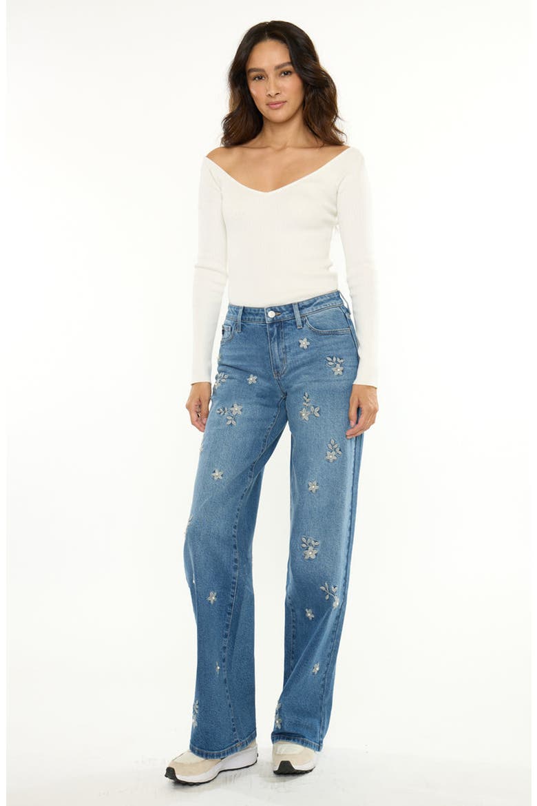 Kimberly Mid Rise Wide Leg Jeans, Alternate, color, Medium Wash