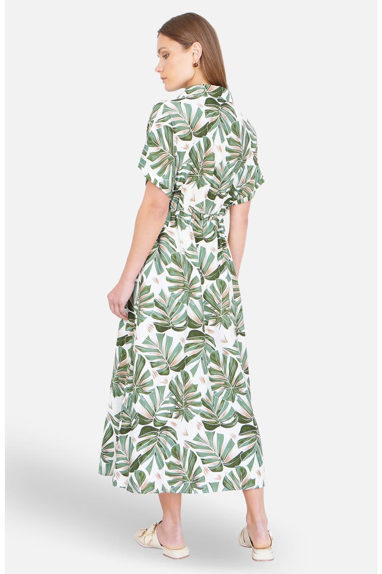 Relaxed Boho Print Maxi Shirt Dress, Alternate, color, Green