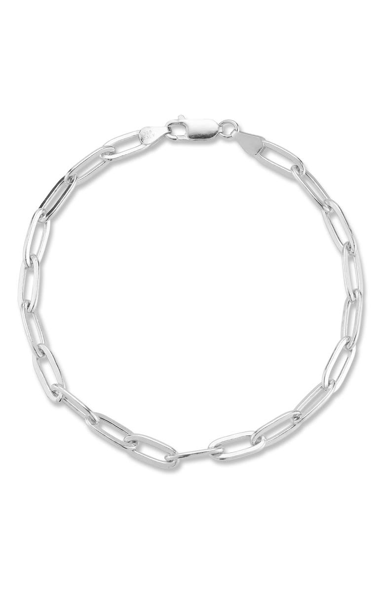 Yield of Men 3mm Paper Clip Chain Bracelet, Main, color, Silver