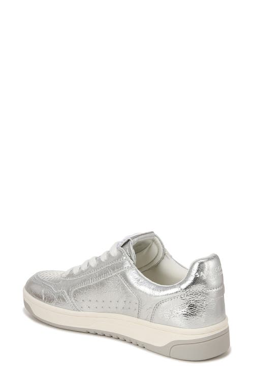 Sam Edelman Harper Womens Faux Leather Metallic Casual And Fashion Sneakers In Soft Silver